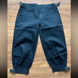 STOP Brand Womens Junior Girls Hook & Eye Detailed Black Capri Pant Bottom Sz 7